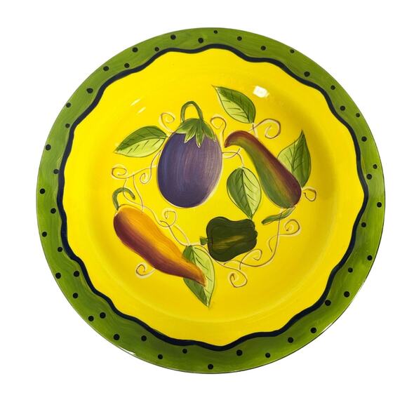 Gates Ware Laurie Gates Vibrant Colorful Art Pottery 9.75" Salad Plates-Set of 3 - Picture 2 of 9